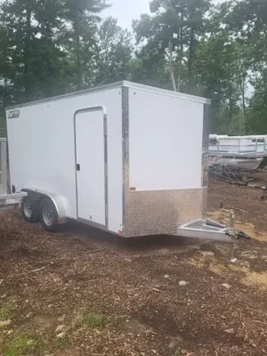 Nitro 7x14 Enclosed Cargo Trailer – 7K GVW – V-Nose – Rear Ramp Door
